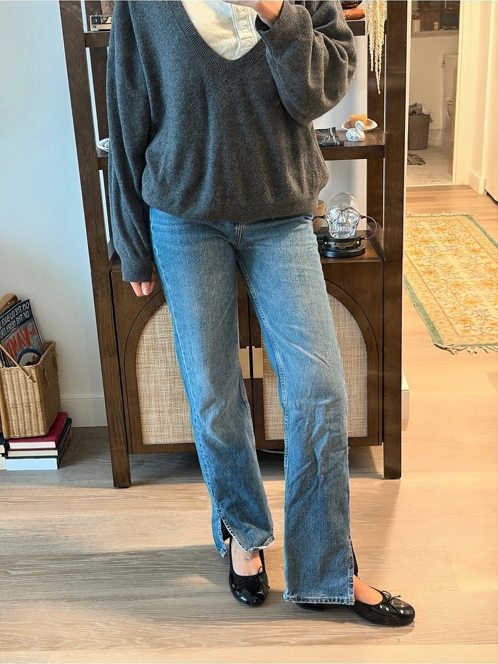 Slit Jeans in Blue